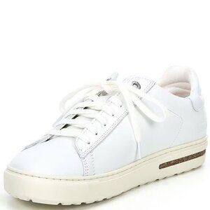 Birkenstock White Leather Low-Top Sneakers with Cream Sole